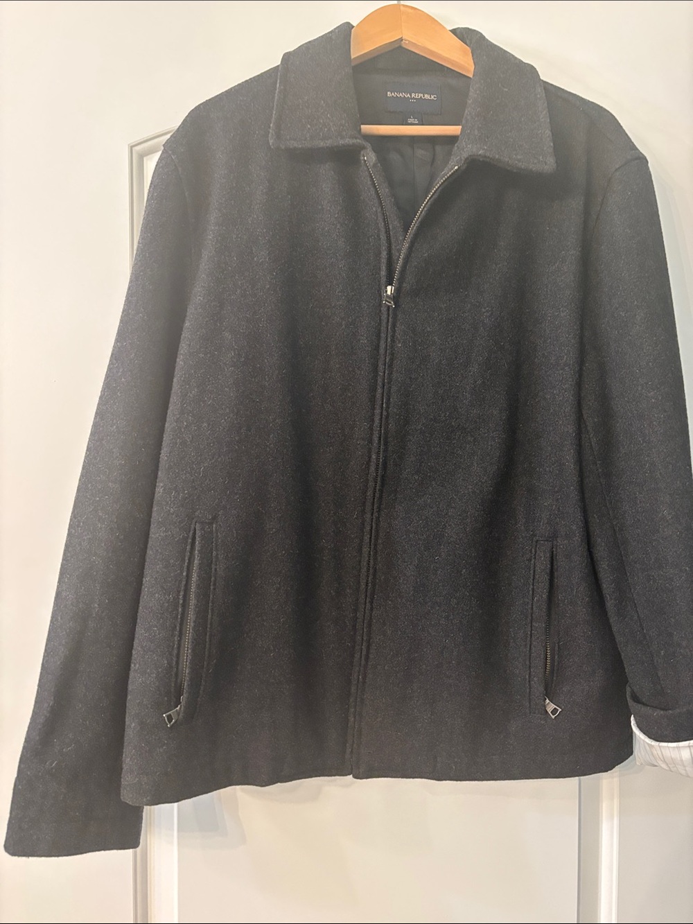 Banana Republic Men's Dark Gray Wool Pea Coat